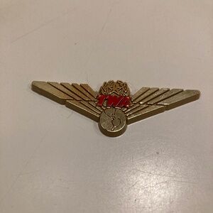 Vintage TWA Flight Childs Junior Pilot Flight Wings Pin With Adhesive back